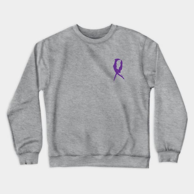 Purple  Awareness Ribbon Crewneck Sweatshirt by Stonework Design Studio